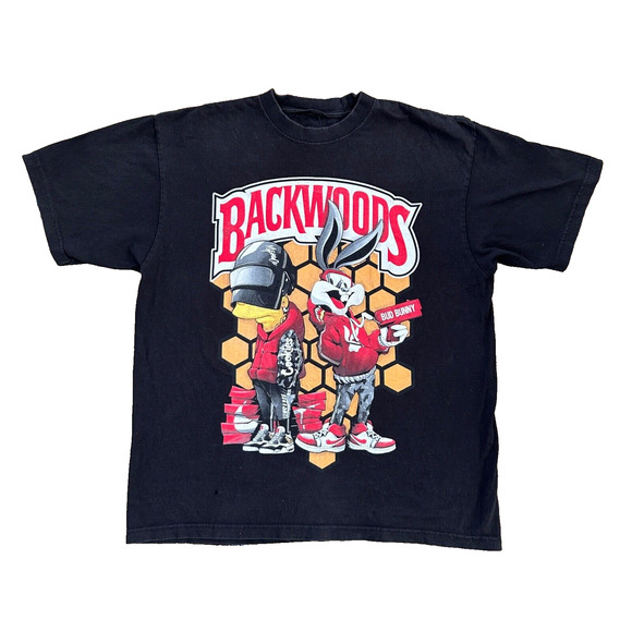 Backwoods Bad Bunny T Shirt Men's Size 2XL Black Looney Tunes Humor - Picture 1 of 8